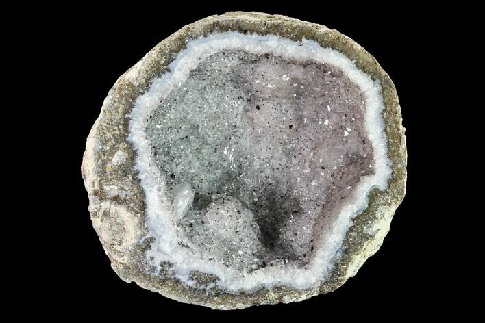 Las Choyas Coconut Geode Half with Quartz & Calcite - Mexico #145876